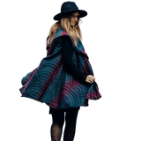 Babywearing Long Cardigan Peacock's Tail Black Opal by LennyLamb - Babywearing OuterwearLittle Zen One5907557777278