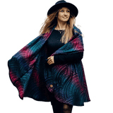 Babywearing Long Cardigan Peacock's Tail Black Opal by LennyLamb - Babywearing OuterwearLittle Zen One5907557777278