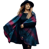 Babywearing Long Cardigan Peacocks Tail Black Opal