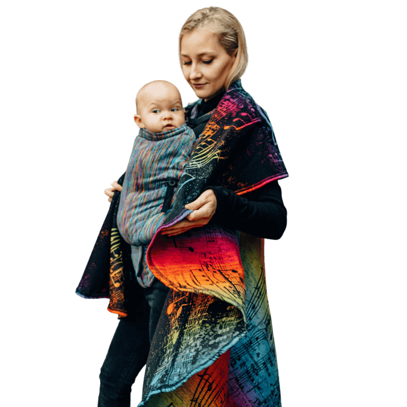 Babywearing Long Cardigan Symphony Rainbow by LennyLamb-Babywearing Outerwear-LennyLamb-canada and usa-Little Zen One-2