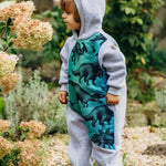 Bear Romper Jurassic Park Grey
