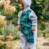 Bear Romper Jurassic Park Grey