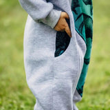 Bear Romper Jurassic Park Grey