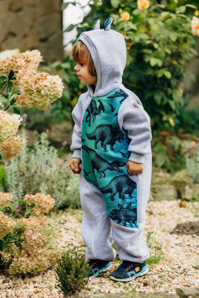 Bear Romper Jurassic Park grey by LennyLamb - Baby Carrier AccessoriesLittle Zen One16539472