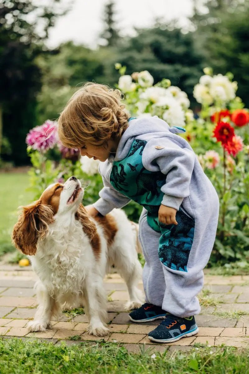 Bear Romper Jurassic Park grey by LennyLamb - Baby Carrier AccessoriesLittle Zen One16539472