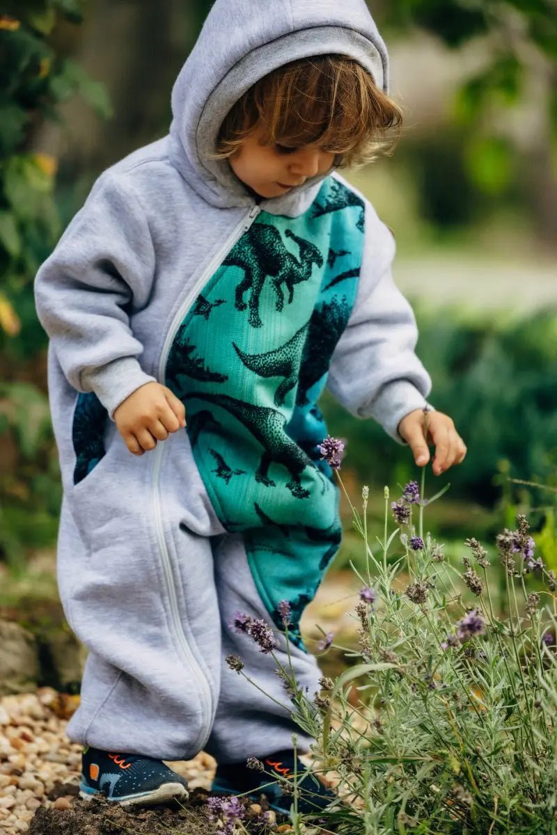 Bear Romper Jurassic Park grey by LennyLamb - Baby Carrier AccessoriesLittle Zen One16539472