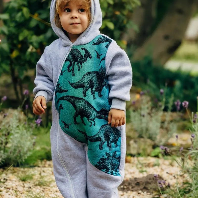 Bear Romper Jurassic Park Grey