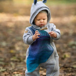 Bear Romper Peacocks Tail Fantasy Grey