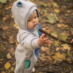 Bear Romper Peacocks Tail Fantasy Grey