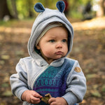 Bear Romper Peacocks Tail Fantasy grey by LennyLamb - Baby Carrier AccessoriesLittle Zen One