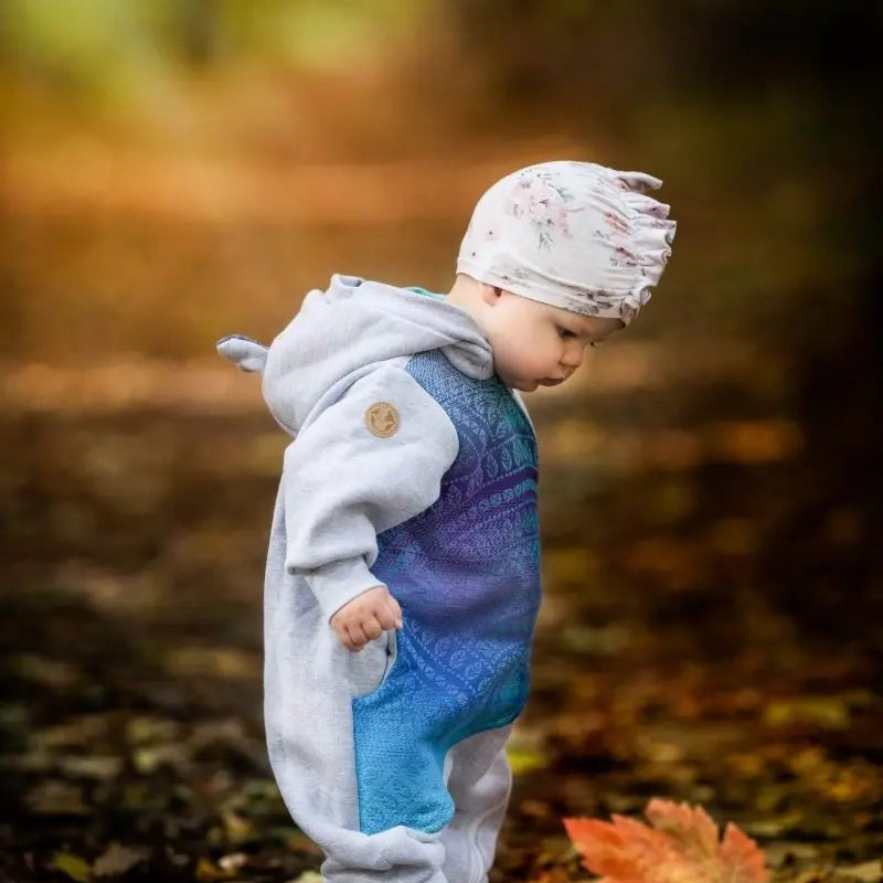 Bear Romper Peacock's Tail Fantasy grey by LennyLamb - Baby Carrier AccessoriesLittle Zen One32932176