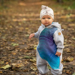 Bear Romper Peacocks Tail Fantasy Grey