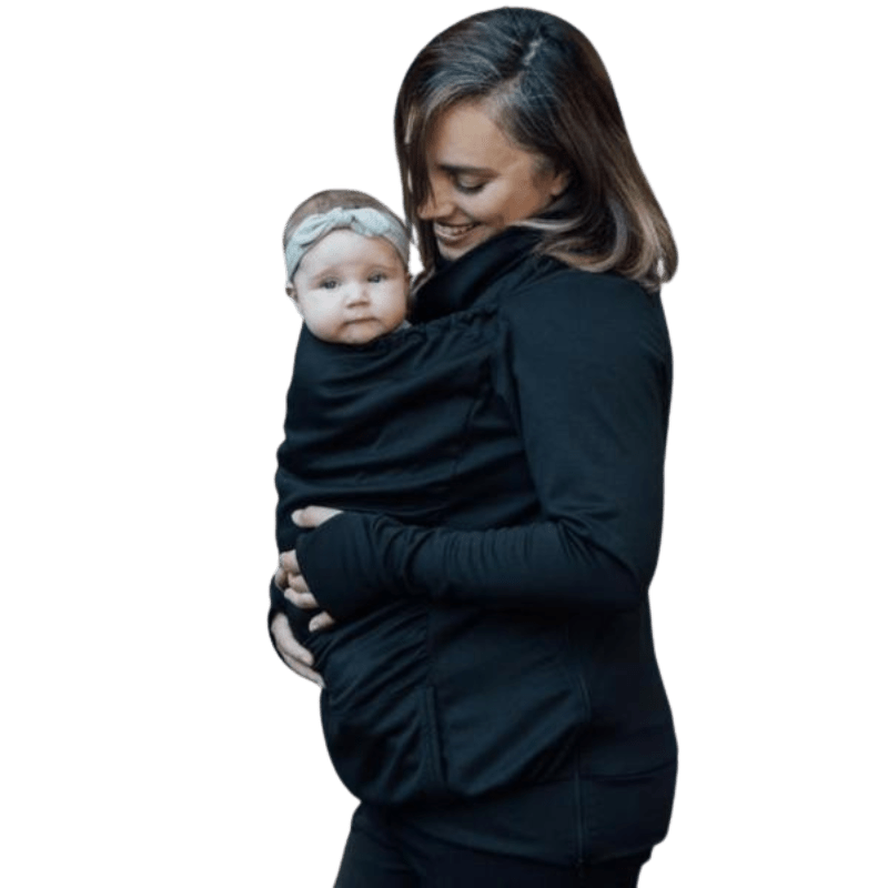 Belly Bedaine Kangaroo Babywearing Sweater Black-Babywearing Outerwear-Belly Bedaine-canada and usa-Little Zen One-1