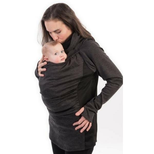 Belly Bedaine Kiroo Babywearing Sweater Grey and Black-Babywearing Outerwear-Belly Bedaine-canada and usa-Little Zen One-1