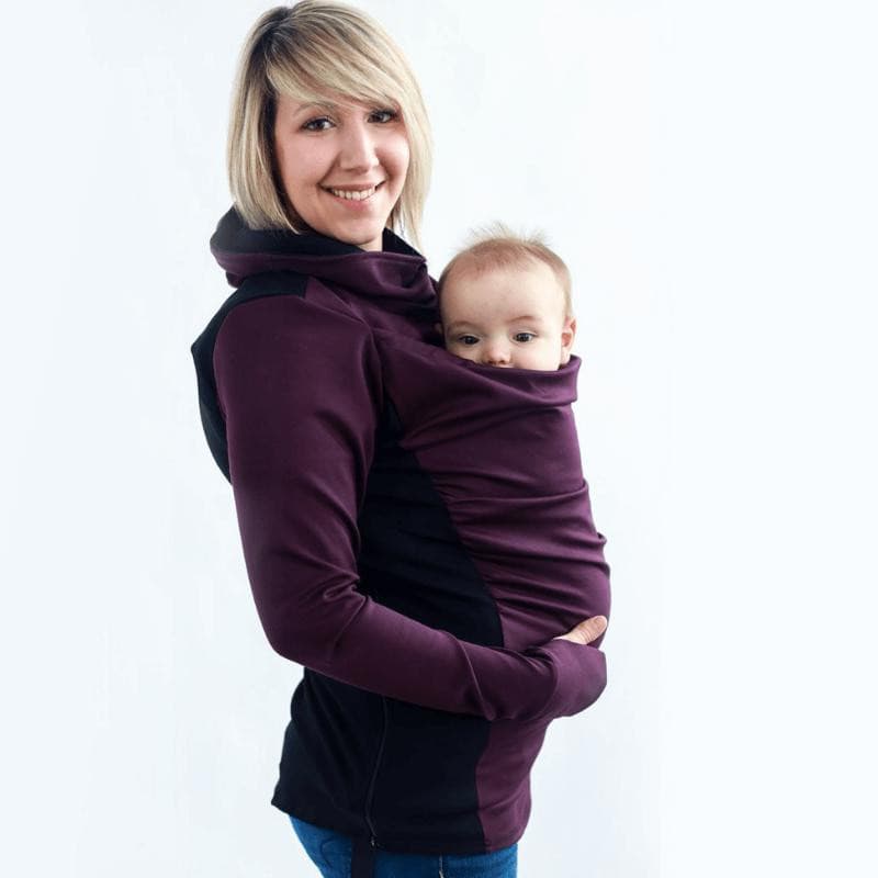 Belly Bedaine Kiroo Babywearing Sweater Plum and Black - Babywearing OuterwearLittle Zen One4155890372