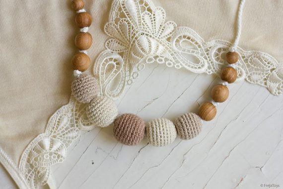 FrejaToys Organic Cotton Necklace Cappuccino - Baby Carrier AccessoriesLittle Zen One4147712459