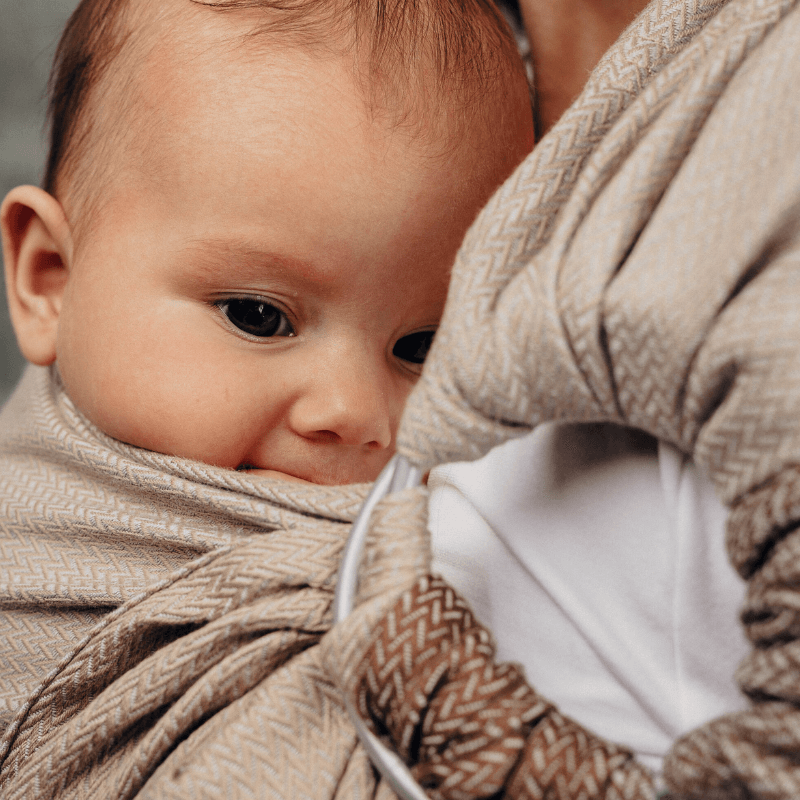 Herringbone Cafe Latte Ring Sling by LennyLamb - Ring SlingLittle Zen One