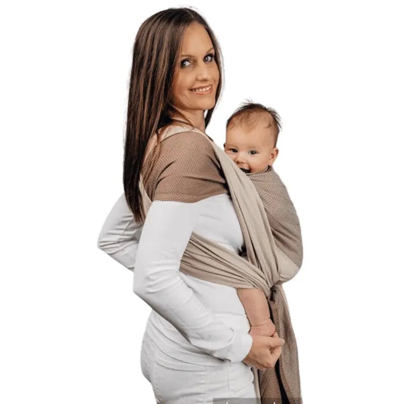 Herringbone Cafe Latte Woven Wrap by Lennylamb - Woven WrapLittle Zen One5907557767903