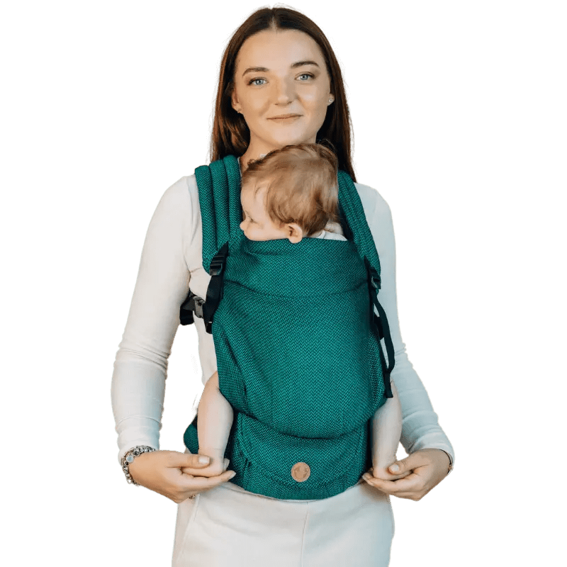 Herringbone Emerald LennyLight Baby Carrier by LennyLamb - Buckle CarrierLittle Zen One5907557780636