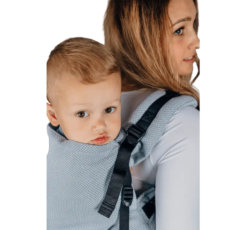 Herringbone Grey Preschool Carrier by LennyLamb - Buckle CarrierLittle Zen One