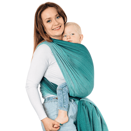 Herringbone Ombre Green Woven Wrap by LennyLamb - Woven WrapLittle Zen One