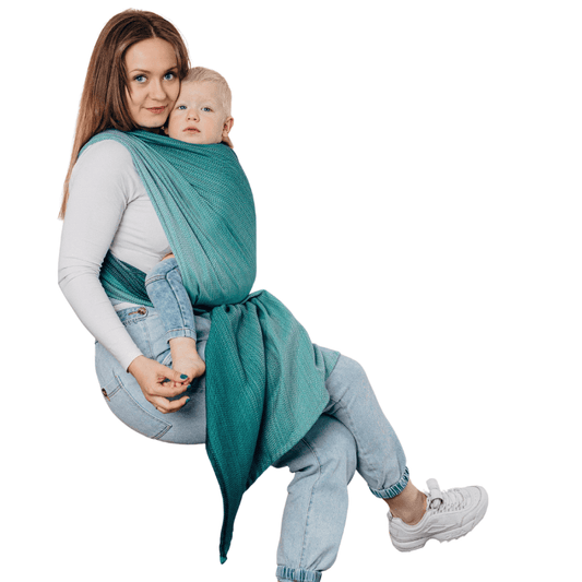 Herringbone Ombre Green Woven Wrap by LennyLamb - Woven WrapLittle Zen One