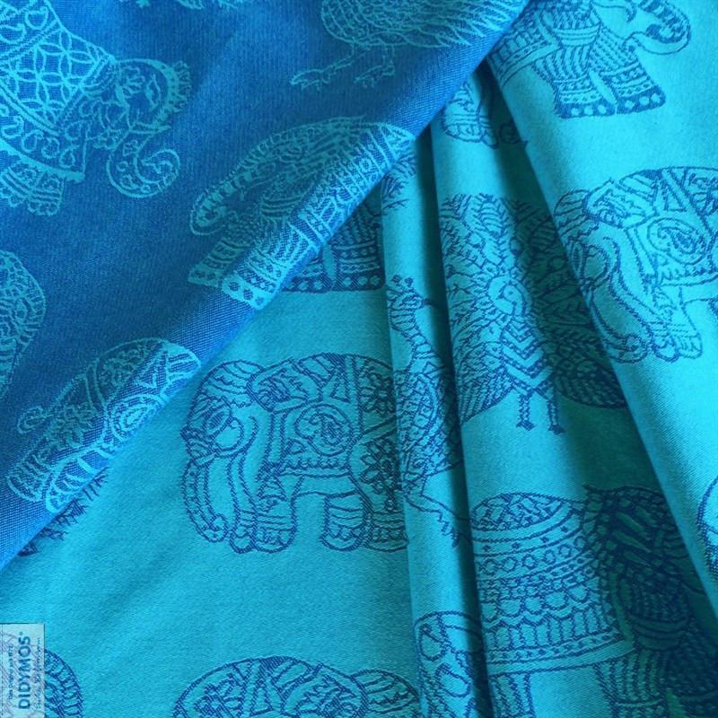 India Turquoise Wool Woven Wrap by Didymos - Woven WrapLittle Zen One