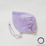 Lavender Check Linen Infant and Toddler UPF50+ Sun Protection Bonnet - Baby Carrier AccessoriesLittle Zen One628185436607