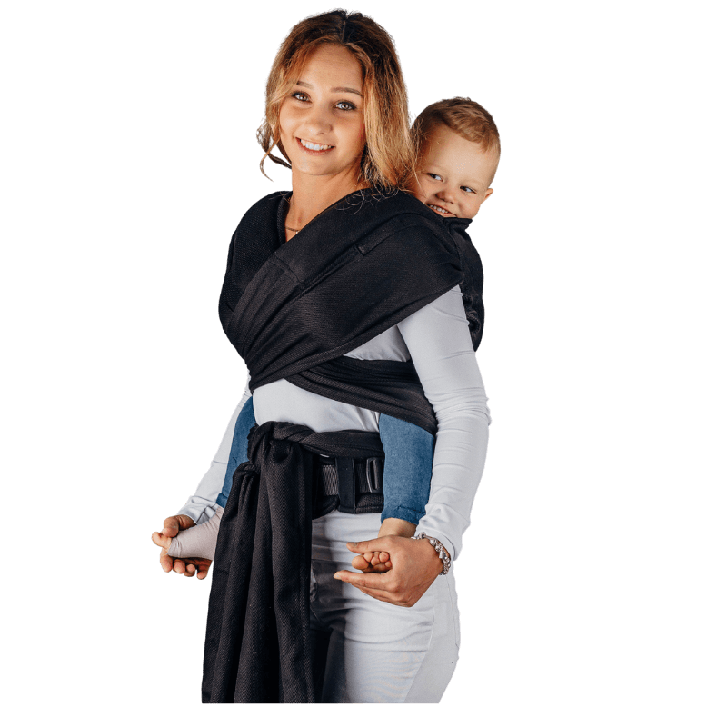 Little Herringbone Black Preschool Half Buckle by LennyLamb - Half Buckle CarrierLittle Zen One