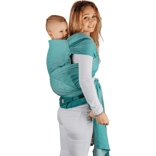 Little Herringbone Ombre Green Preschool Half Buckle by LennyLamb - Half Buckle CarrierLittle Zen One