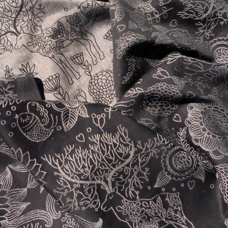 Magic Forest Monochrome linen Woven Wrap by Didymos - Woven WrapLittle Zen One