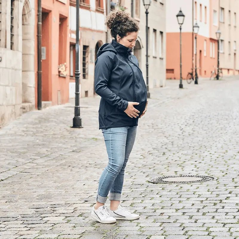 Mamalila Allrounder Navy Softshell Maternity and Babywearing Jacket Babywearing