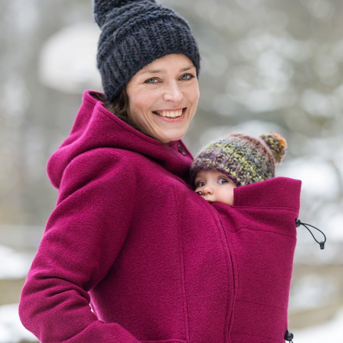 Mamalila Babywearing Wool Coat Vienna Berry pink - Babywearing OuterwearLittle Zen One4251054500909