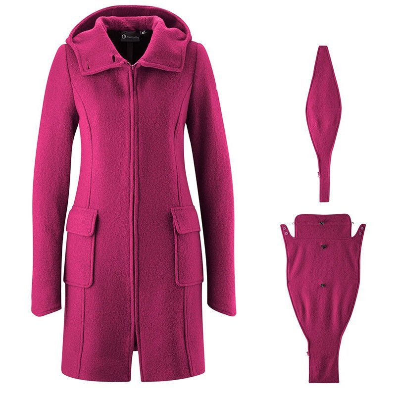 Mamalila Babywearing Wool Coat Vienna Berry pink - Babywearing OuterwearLittle Zen One4251054500909