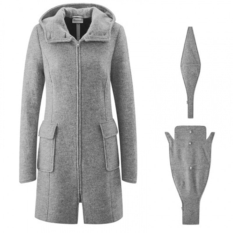 Mamalila Babywearing Wool Coat Vienna Light grey - Babywearing OuterwearLittle Zen One4251054511875