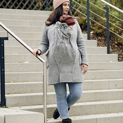 Mamalila Babywearing Wool Coat Vienna Light grey - Babywearing OuterwearLittle Zen One4251054511875