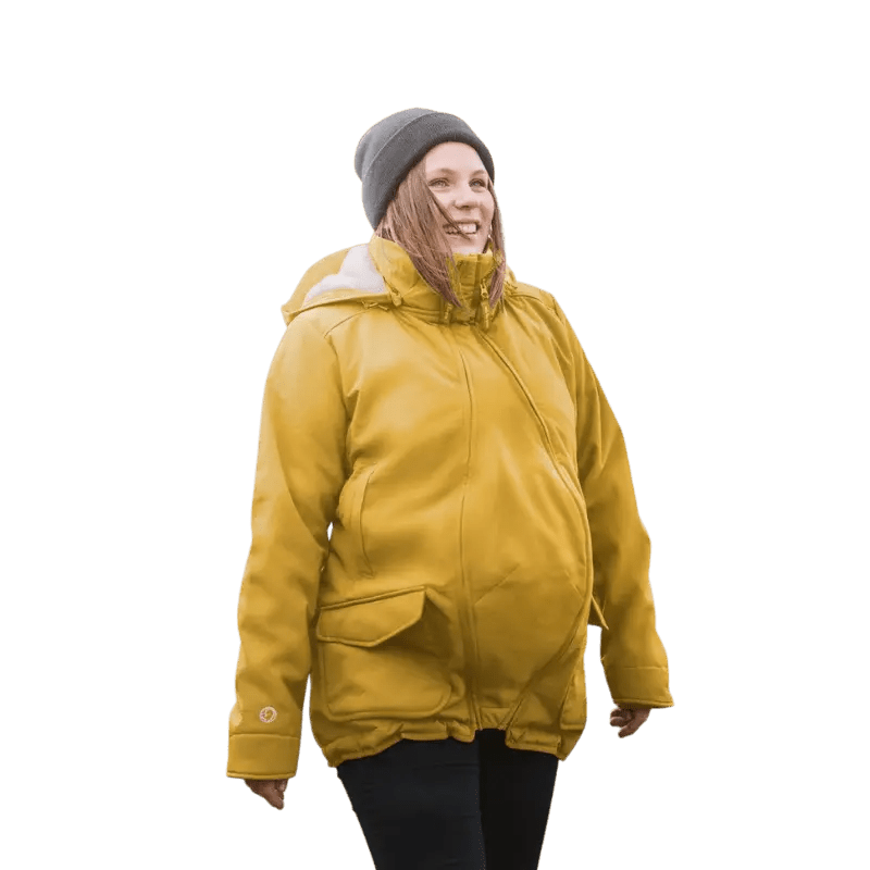 Mamalila Cosy Allrounder Mustard Softshell Maternity and Babywearing Jacket - Babywearing OuterwearLittle Zen One4251054513701