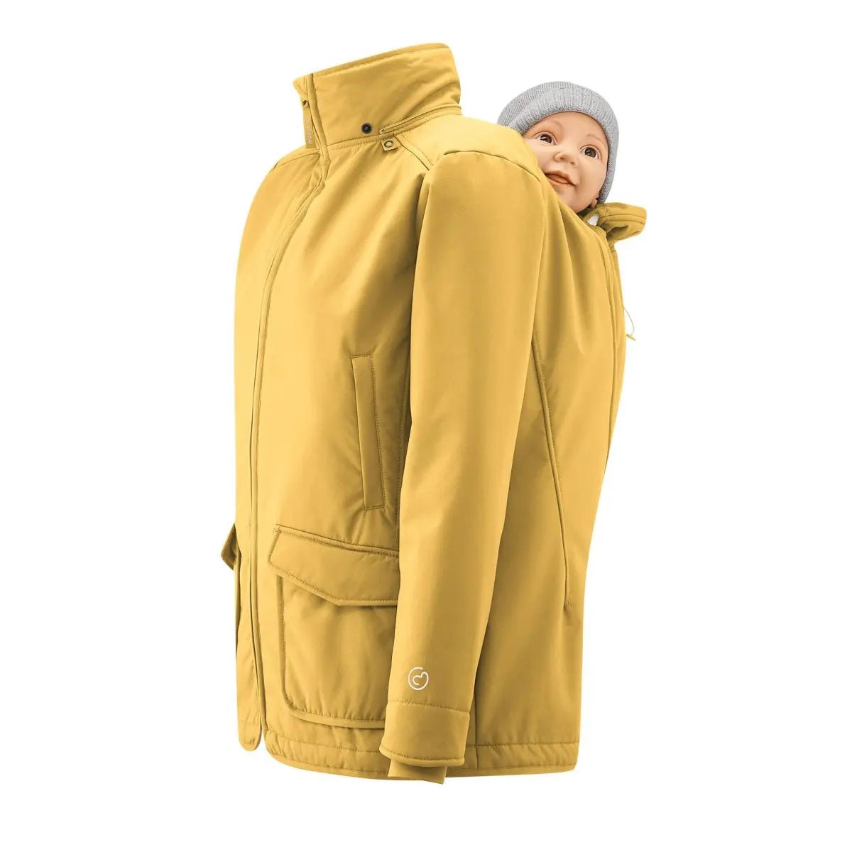 Mamalila Cosy Allrounder Mustard Softshell Maternity and Babywearing Jacket - Babywearing OuterwearLittle Zen One4251054513701