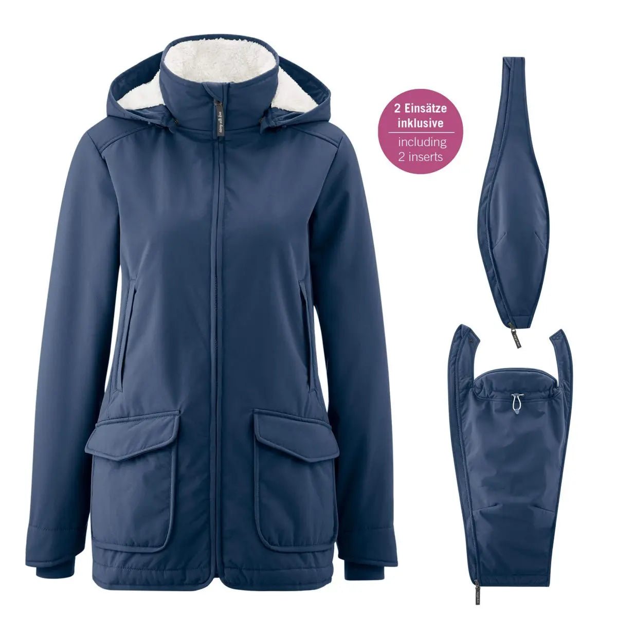 Mamalila Cosy Allrounder Navy Softshell Maternity and Babywearing Jacket - Babywearing OuterwearLittle Zen One4251054511332