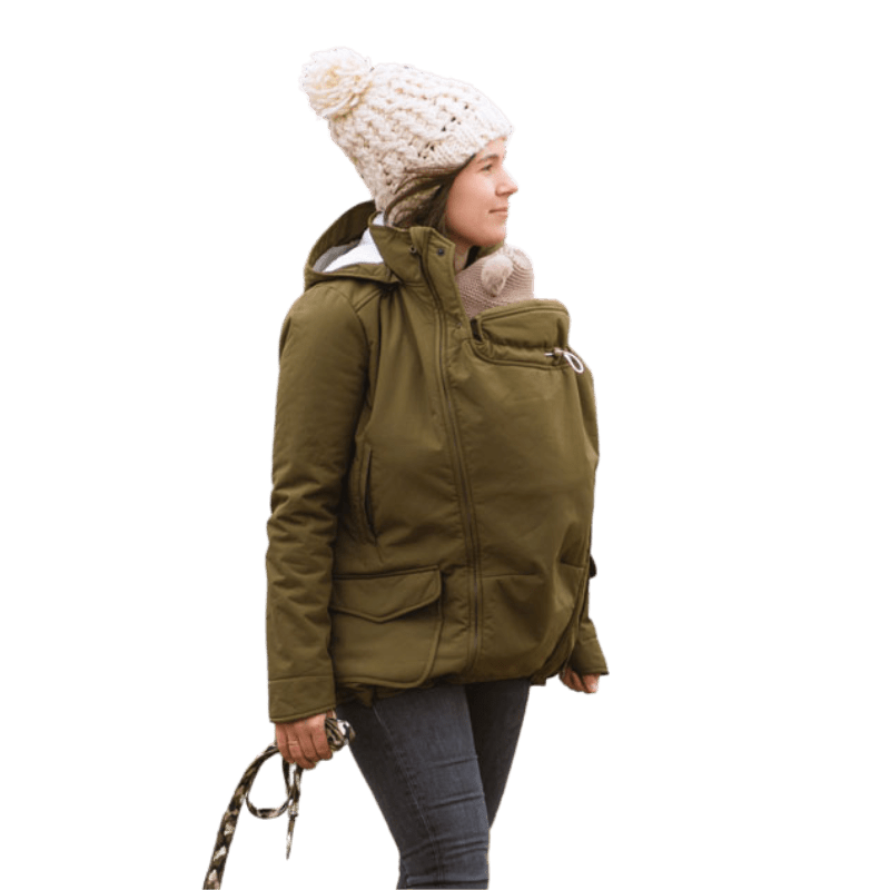 Mamalila Cosy Allrounder Softshell Babywearing Jacket Khaki - Babywearing OuterwearLittle Zen One4251054511271