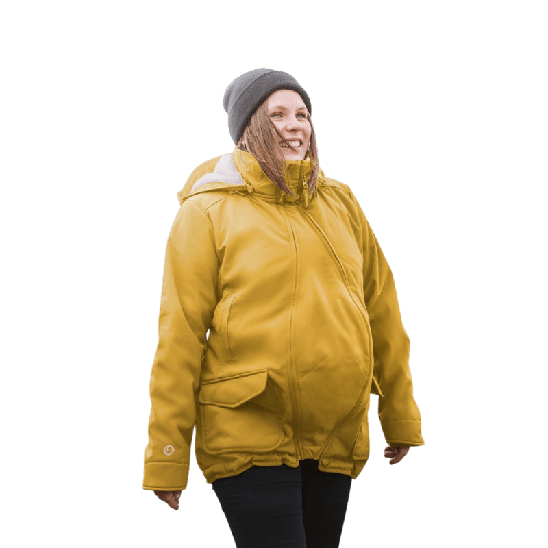 Mamalila Cosy Allrounder Softshell Babywearing Jacket Mustard - Babywearing OuterwearLittle Zen One4251054513701