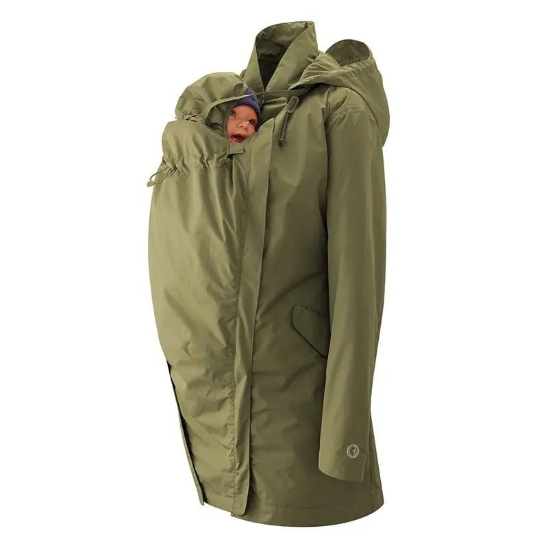 Mamalila Dublin Khaki Maternity and Babywearing Raincoat Babywearing Outerwear