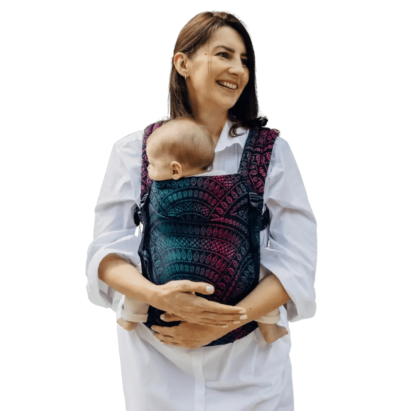 Peacock's Tail Black Opal LennyLight Baby Carrier by LennyLamb - Buckle CarrierLittle Zen One5907557780698