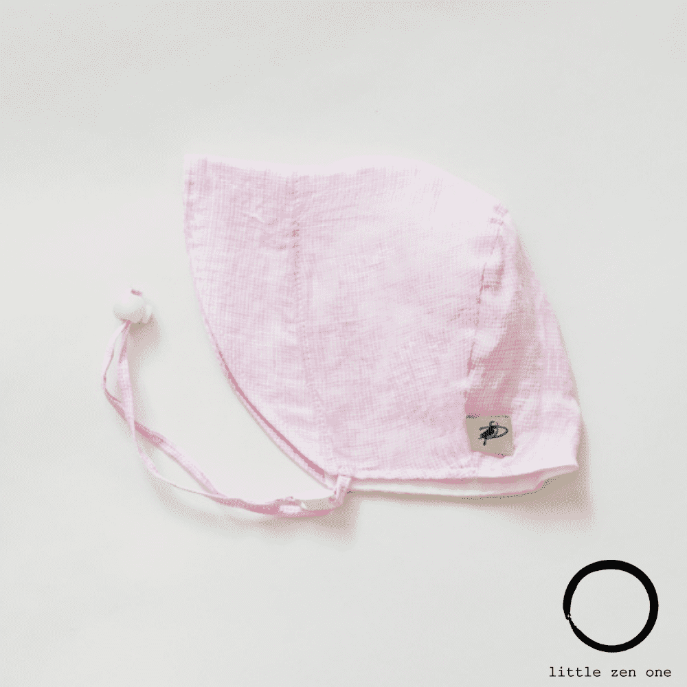 Pink Check Linen Summer Day Bonnet - Baby Carrier AccessoriesLittle Zen One628185436706