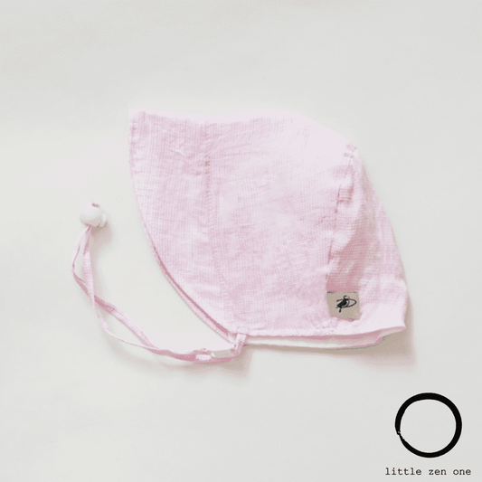 Pink Check Linen Summer Day Bonnet - Baby Carrier AccessoriesLittle Zen One628185436706