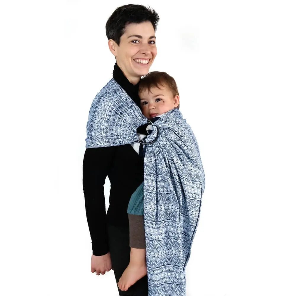 Prima Dark Blue and White DidySling Ring Sling by Didymos - Ring SlingLittle Zen One4155262983
