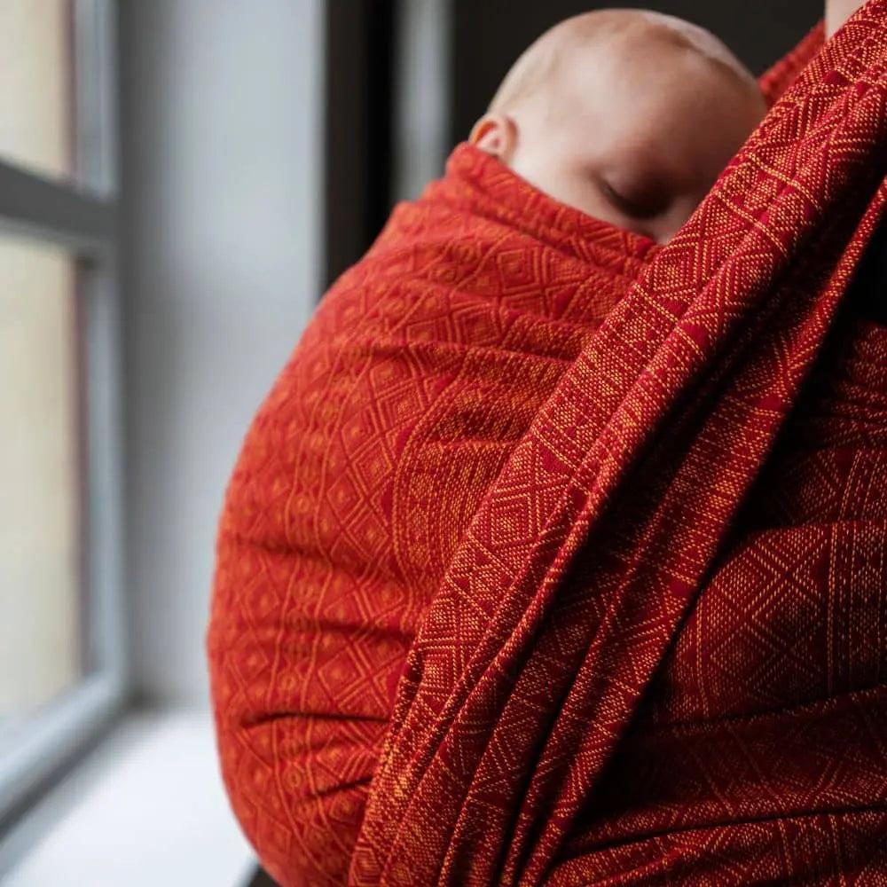 Prima Ruby Mandarine Woven Wrap by Didymos | Little Zen One Prima Ruby Mandarine Woven Wrap by Didymos | Little Zen One