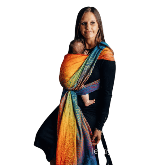 Rainbow Peacocks Tail Woven Wrap by LennyLamb - Woven WrapLittle Zen One