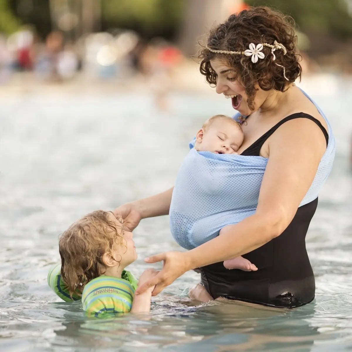 Sky Blue Water Ring Sling by Beachfront Babywater Carrier