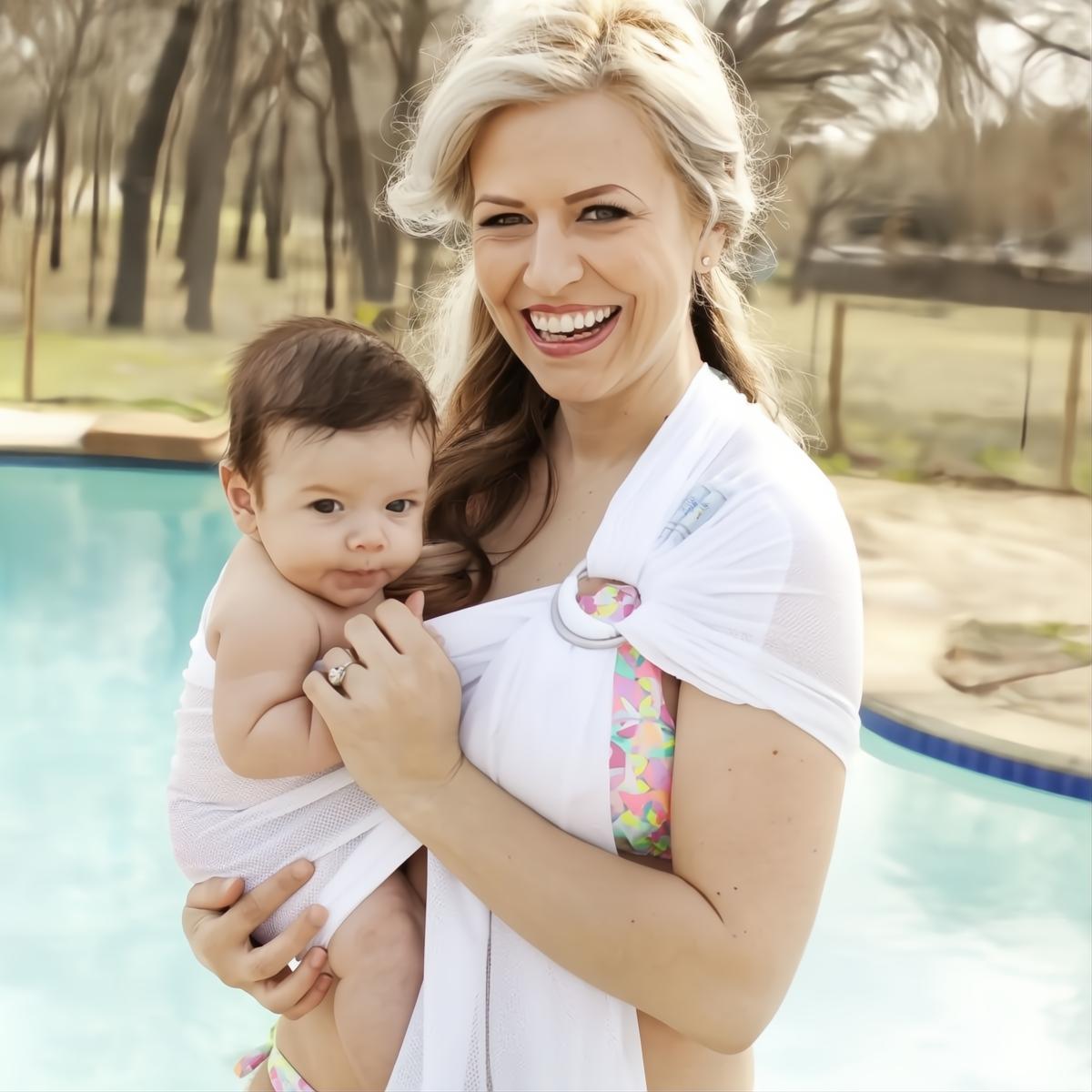 White Wave Water Ring Sling by Beachfront Babywater Carrier